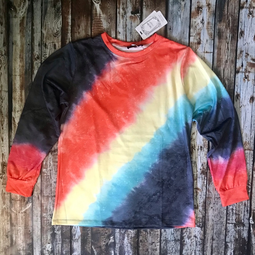 Orange Ombré Long-Sleeve Top